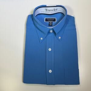 Club Room Men's Regular Fit Solid Dress Shirt, Regatta 15.5 34-35 $60